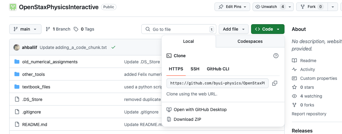 Cloning the repository from GitHub